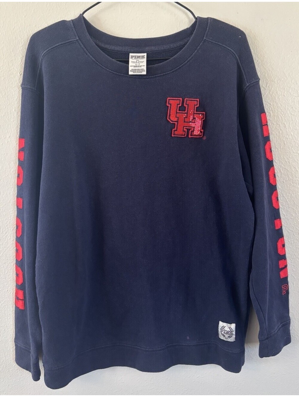 Victorias Secret/Pink Navy Blue UOH Sweatshirt Sparkle 5th &ocean Size Small